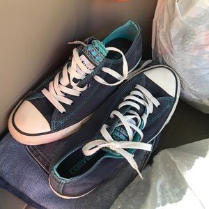 Navy blue converse shoes